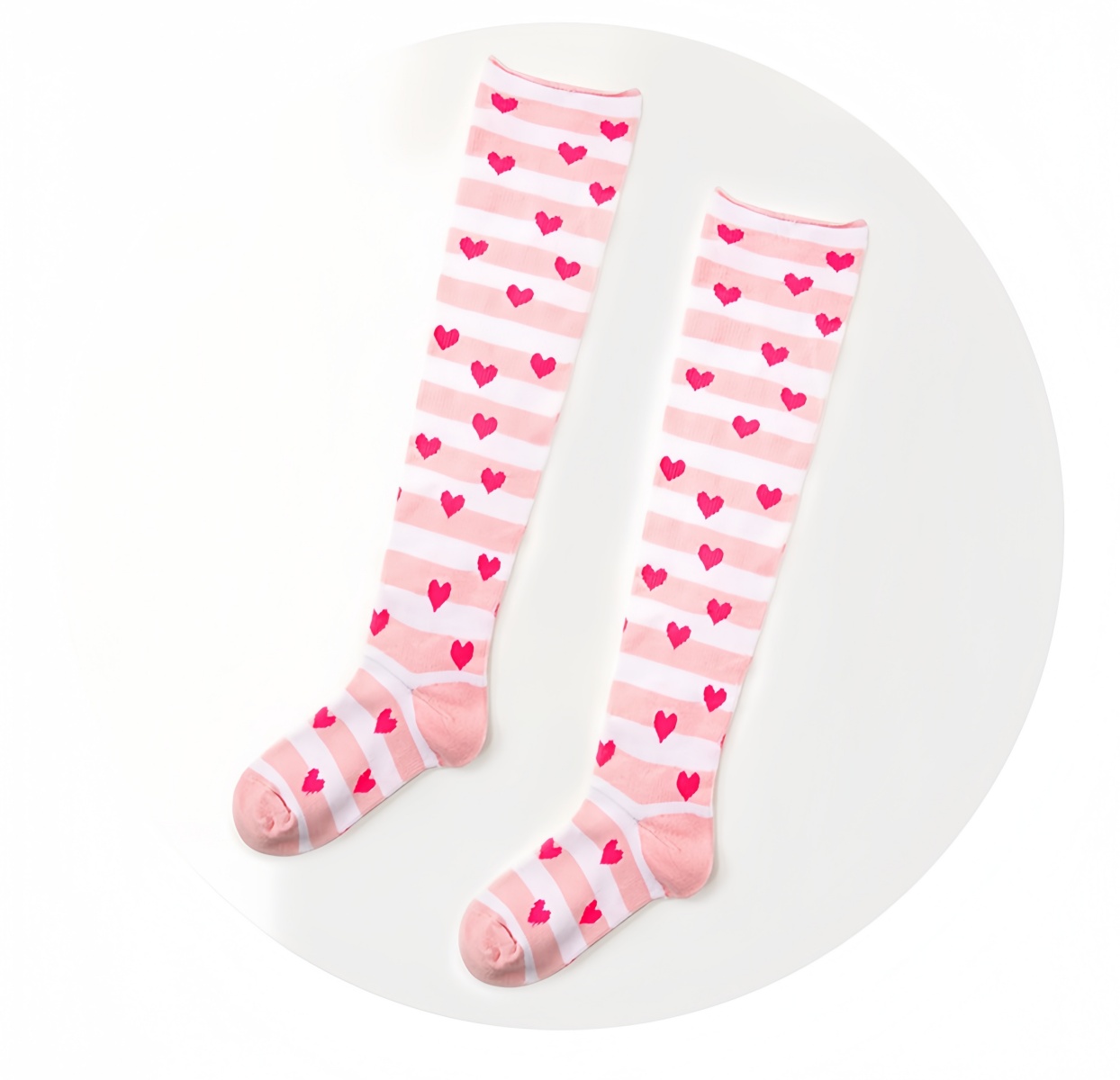 Plus Size Thigh High Socks For Women - Stretchy Polka Dot Over Knee Stockings